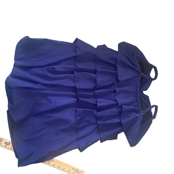 Royal Blue One Piece Romper Style Bathing Suit - Picture 7 of 12